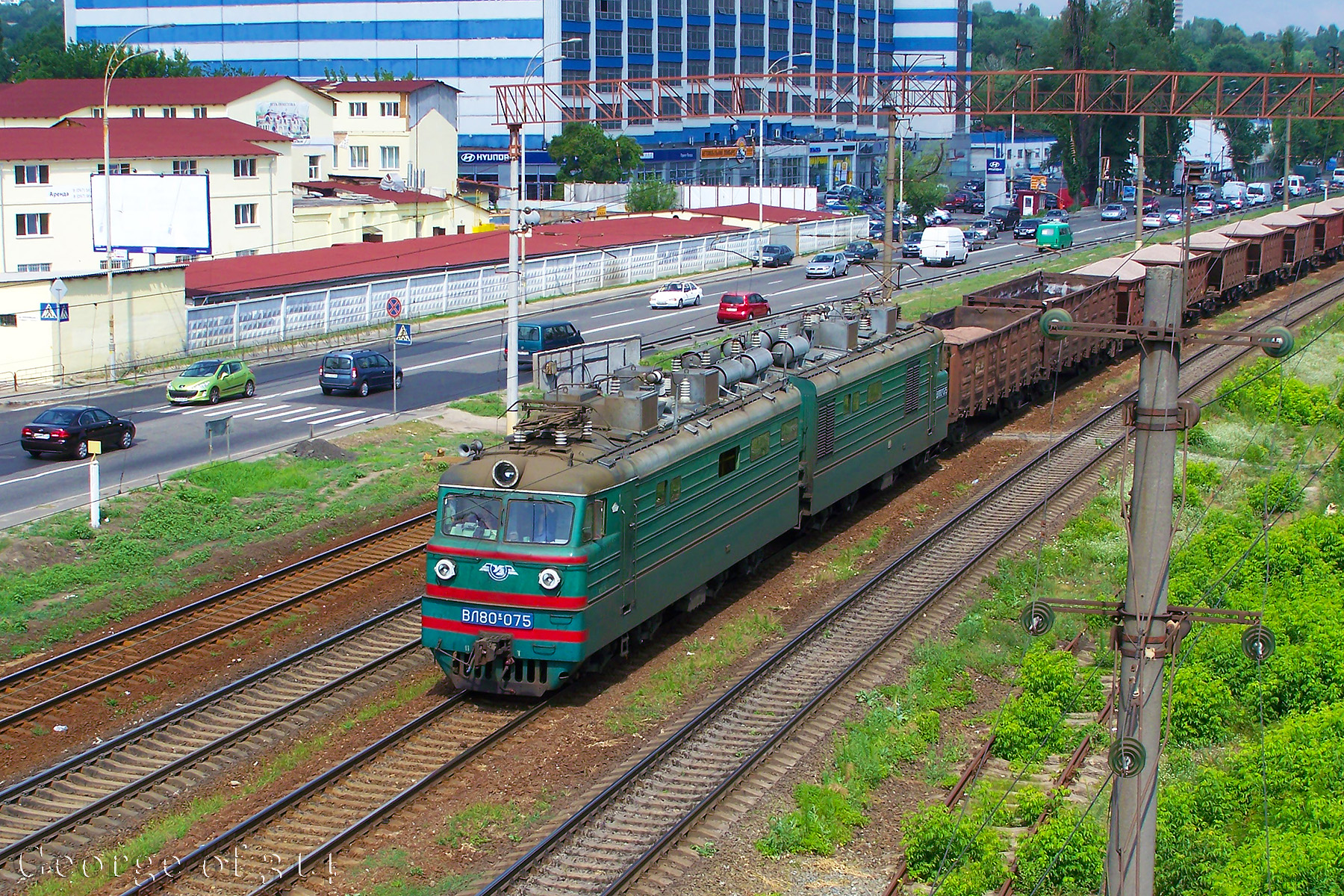 Електровоз ВЛ80К-075, перегін Київ-Товарний - Київ-Московський