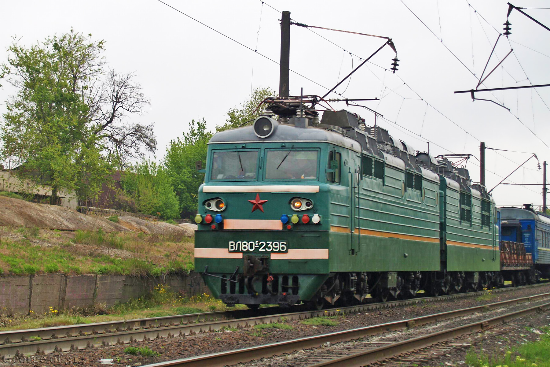 Електровоз ВЛ80С-2396 із господарським потягом, перегін Одеса-Застава-ІІ - Одеса-Застава-І