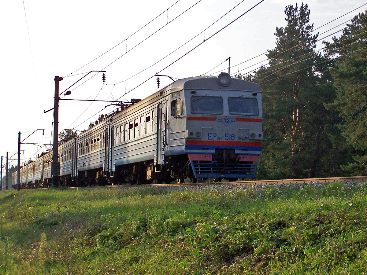 Електропоїзд ЕР9М-516, перегон Біличі - Святошин, м. Київ
