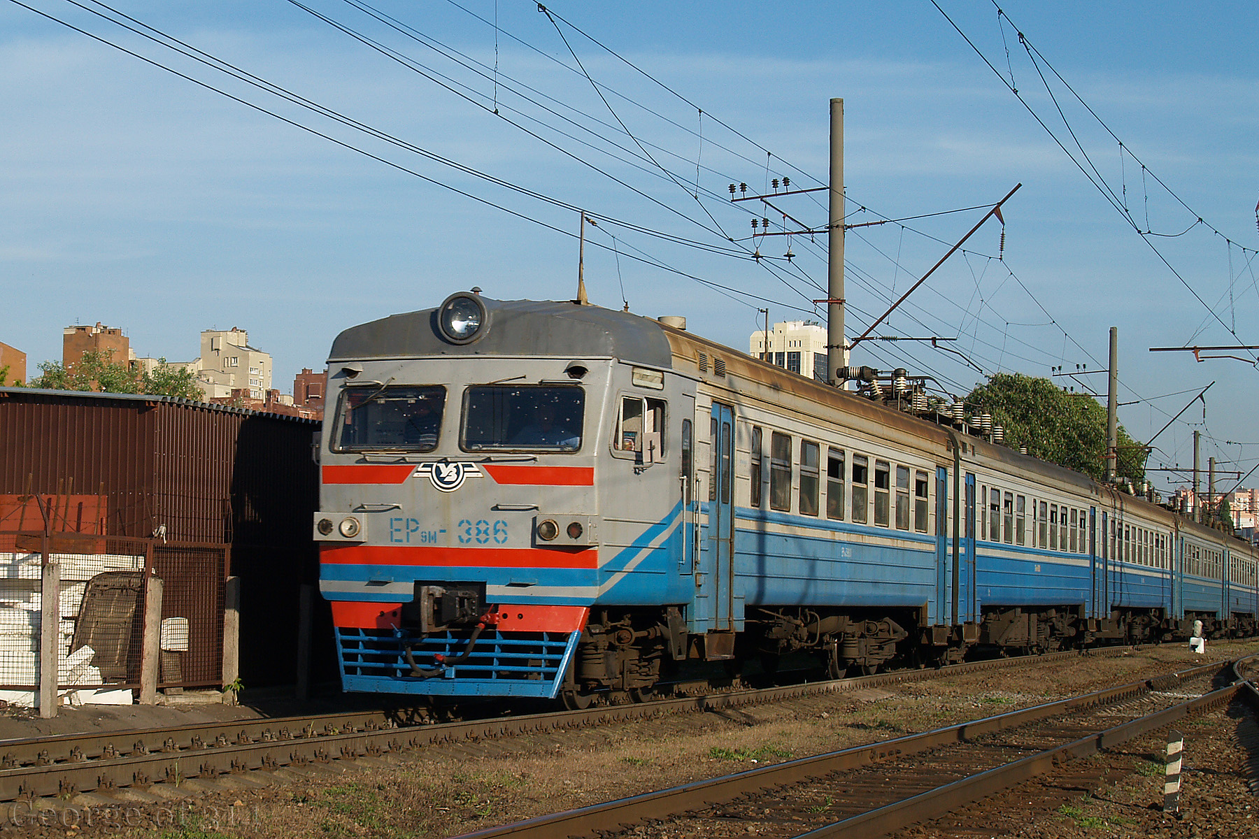 Електропоїзд ЭР9М-386, станція Київ-Товарний