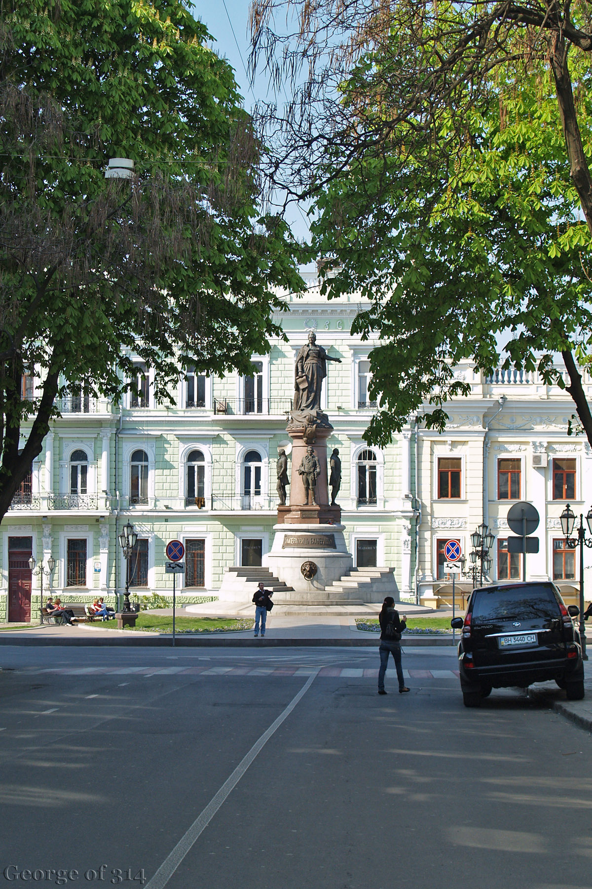 Пам'ятник імператриці Катерині, вид з Катерининської вулиці, Одеса