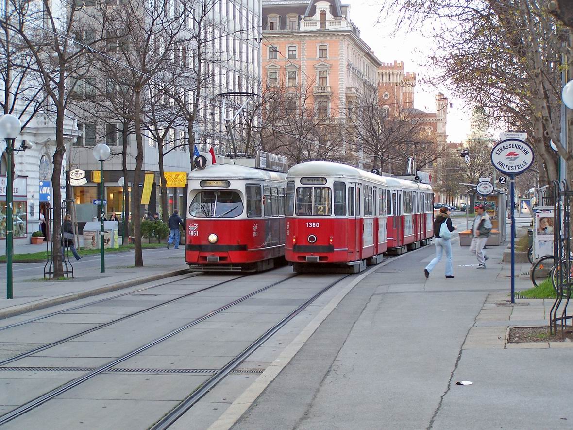 Трамваї типу Е1 з причіпним вагоном типу С, Франц-Йозефс Кай, Відень