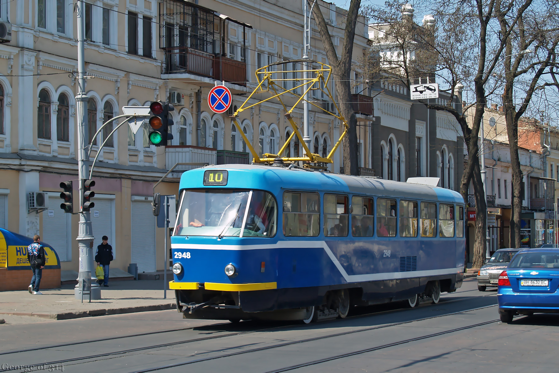 Трамвай Tatra T3SU №2948, маршрут №10, Преображенська вулиця, Одеса