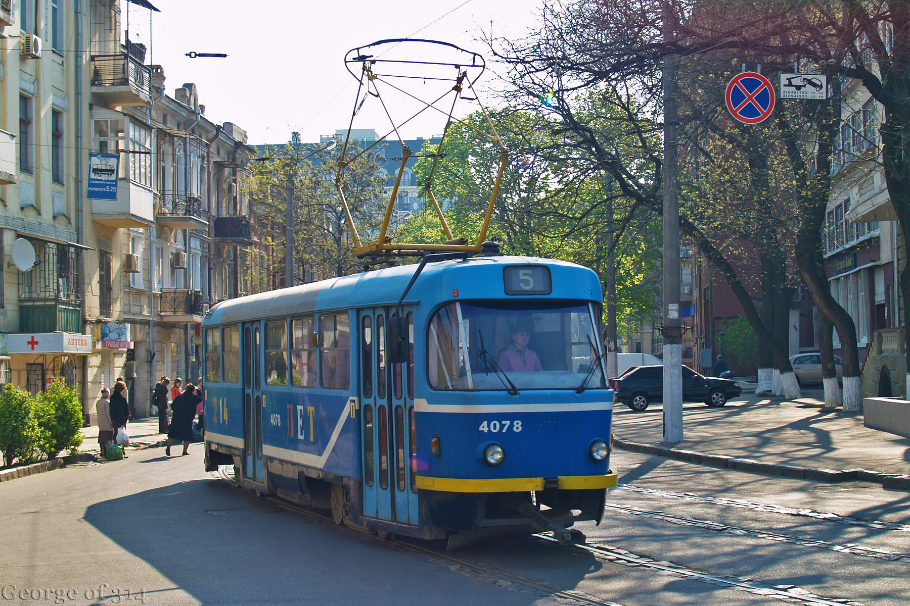 Трамвай Tatra T3SU №4078, маршрут №5, Пантелеймонівська вул., Одеса