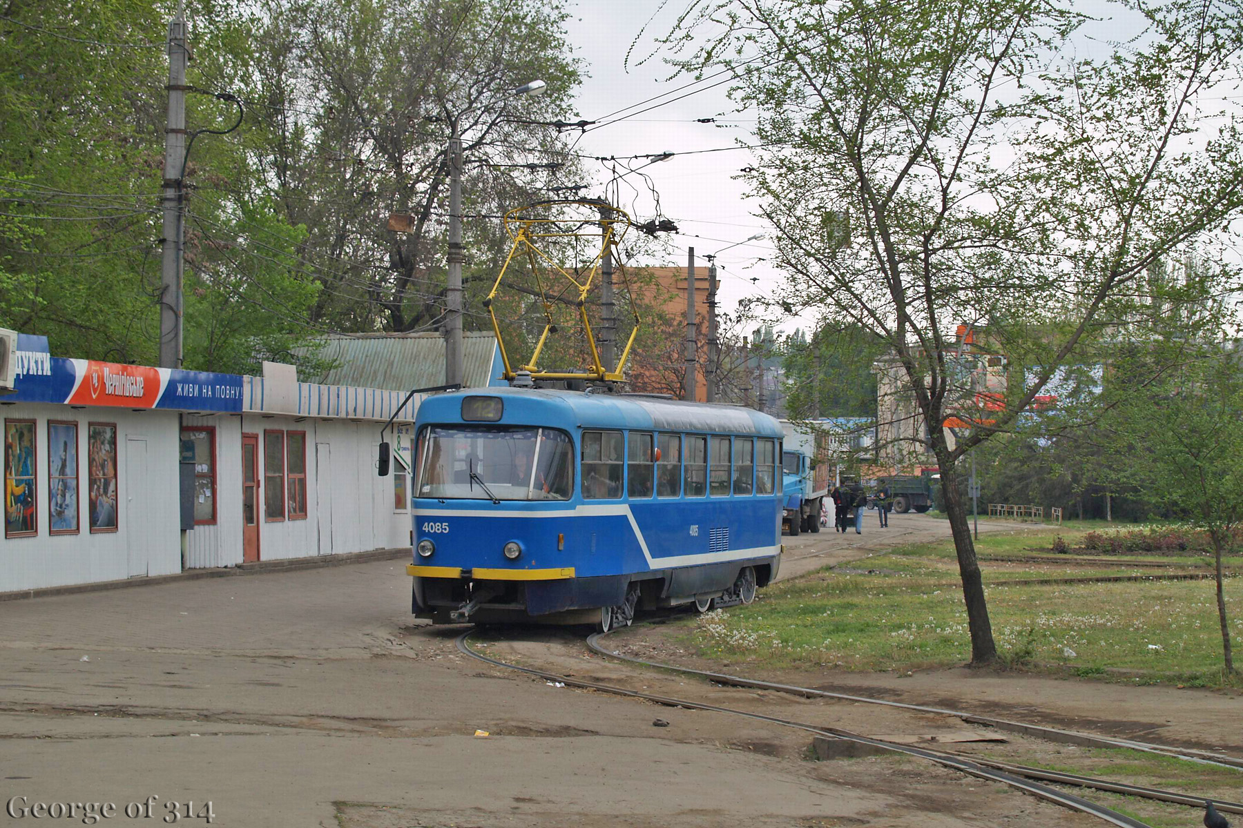 Трамвай Tatra T3SU №4085, маршрут №12, к/ст 